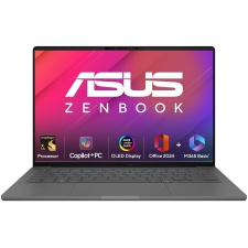ASUS Zenbook A14,Snapdragon X Elite,Copilot+ AI PC(Qualcomm Adreno iGPU/45TOPS/16GB/512GB/FHD+/14"/60Hz/Windows 11/M365 Basic (1Year)*/Office Home 2024/Iceland Gray/0.98 kg)